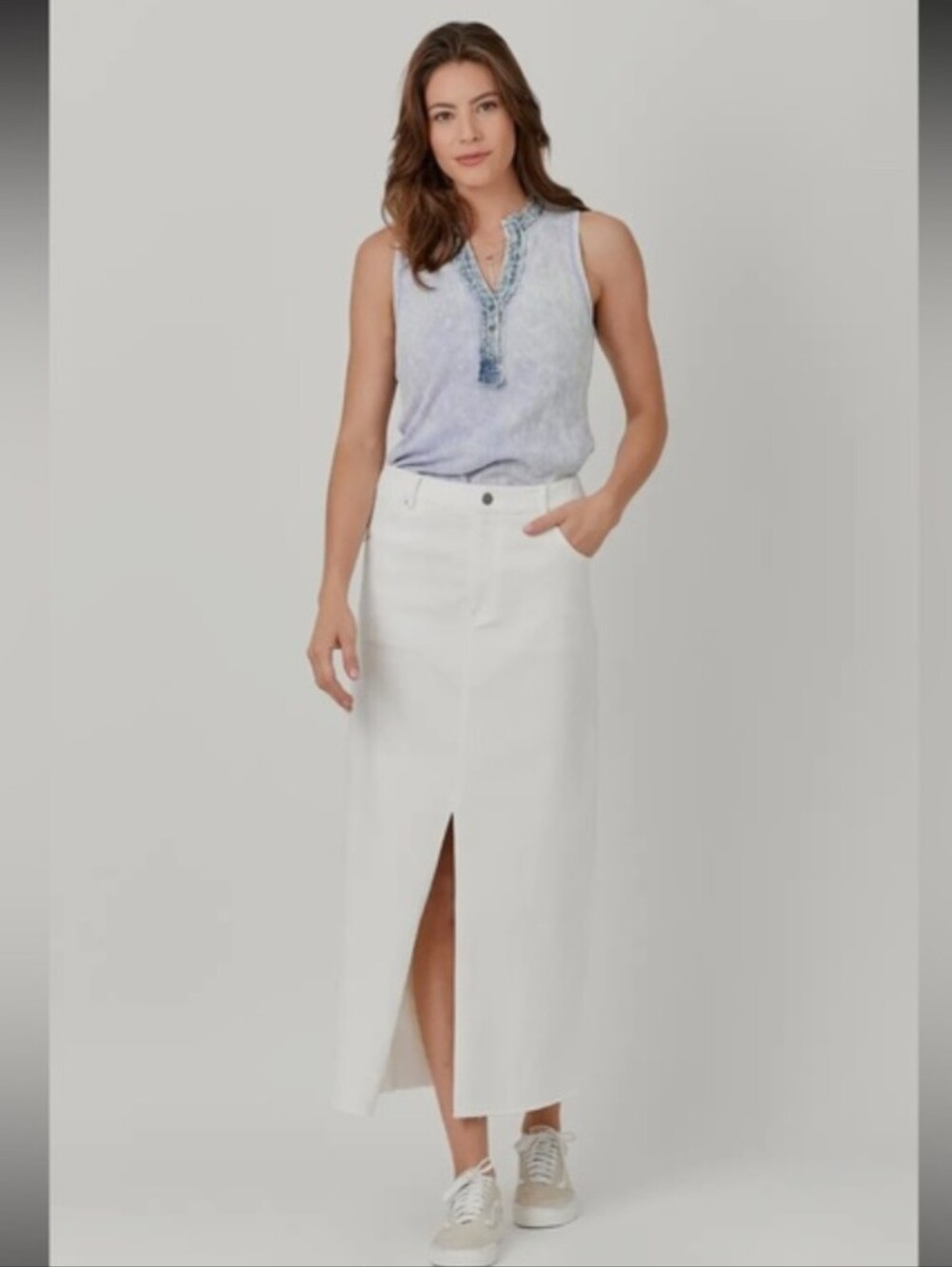 Mystree Women's High Waisted Maxi Skirt